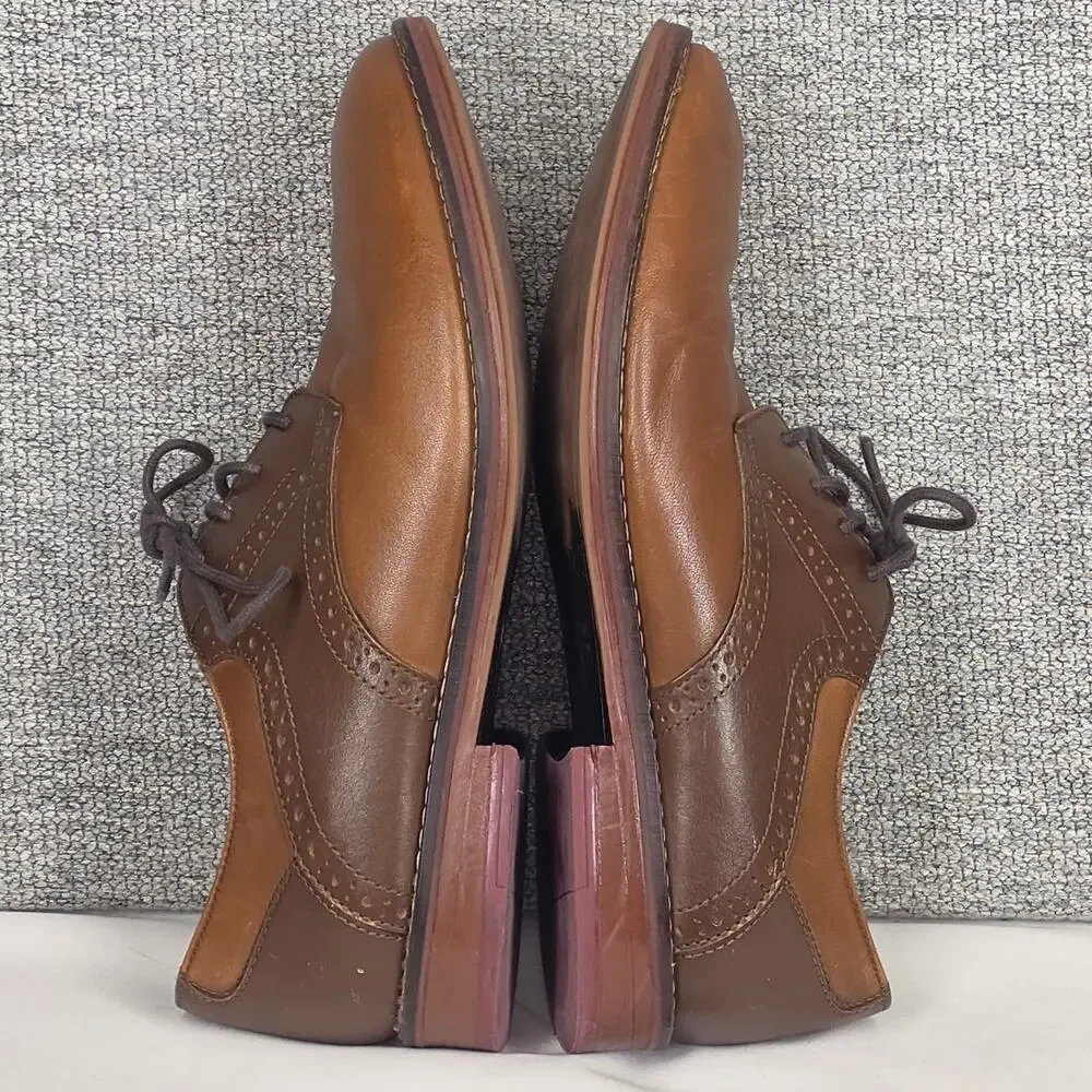 JOHNSTON & MURPHY CLASSIC BOY’S BROWN GENUINE LEATHER DRESS SHOES – SIZE 5M YTH